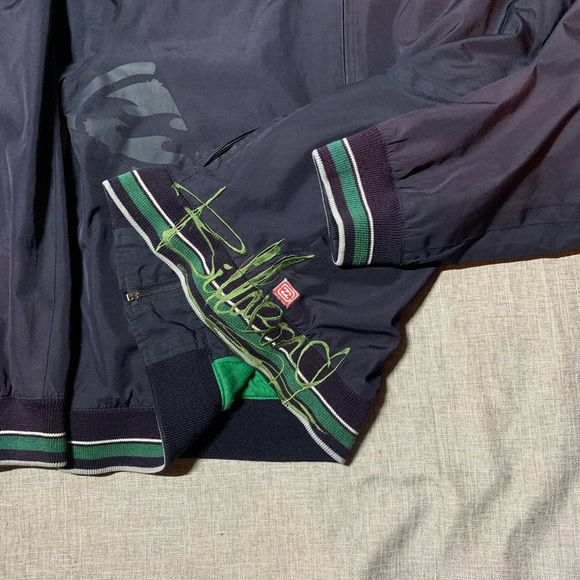 Navy Blue Jacket with Striped Cuffs - Picture 2 of 6